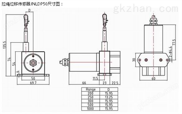 拉绳位移传感器 JNLDP50 上海今诺 质优价平