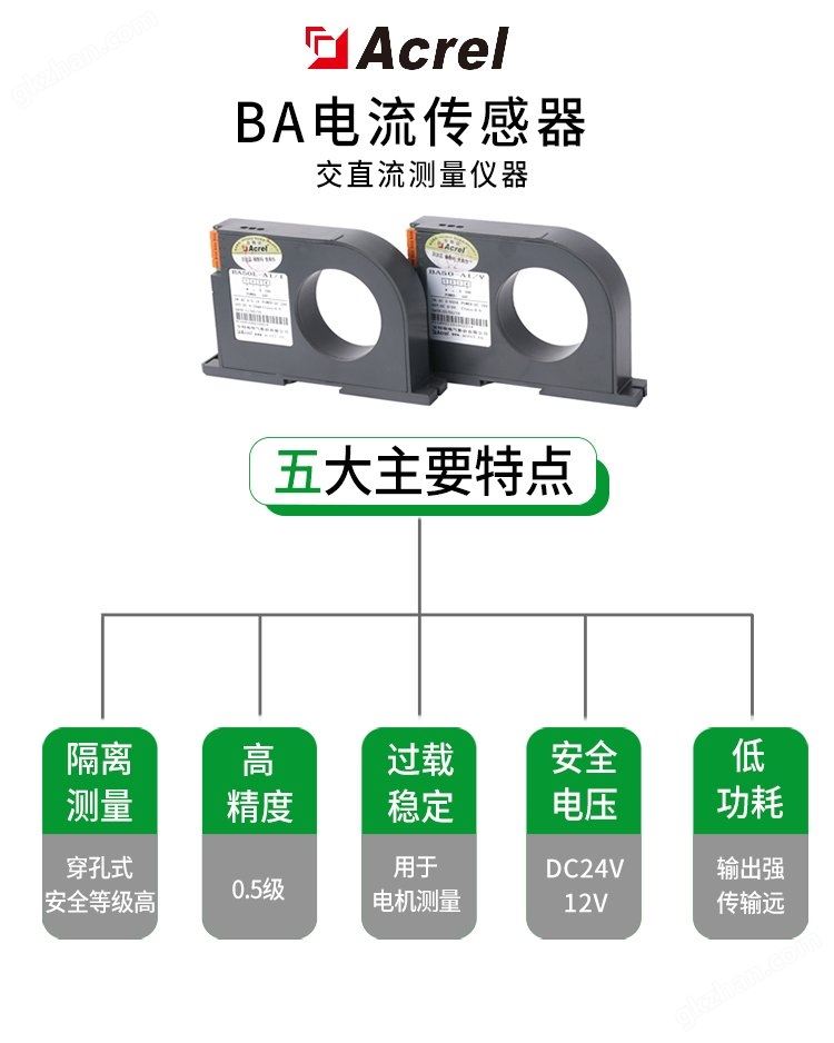 安科瑞BA05-AI/I<strong><strong>穿孔式交流电流传感器 变送输出4-20mA</strong></strong>示例图2