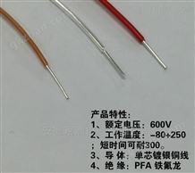 铁氟龙线外径0.4mm,单芯0.25mm镀银线