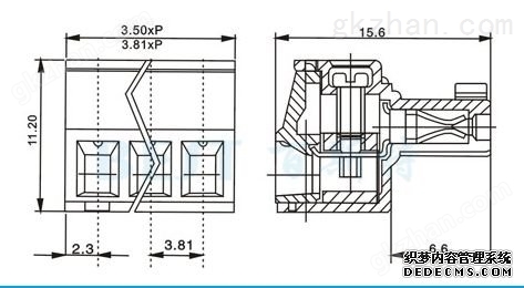 接线端子F735-381-NP-GN180°