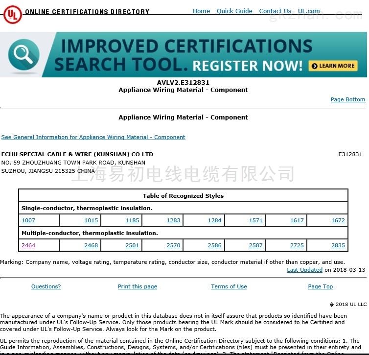 UL1015认证