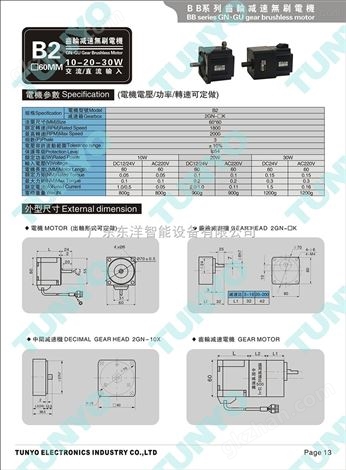 北京东洋90W高温蜗轮减速无刷电机图片