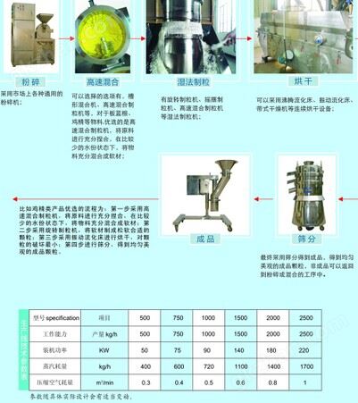 大型挤压连续湿法制粒干燥流化床生产线