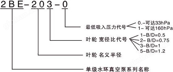 2BE型水环式真空泵型号意义