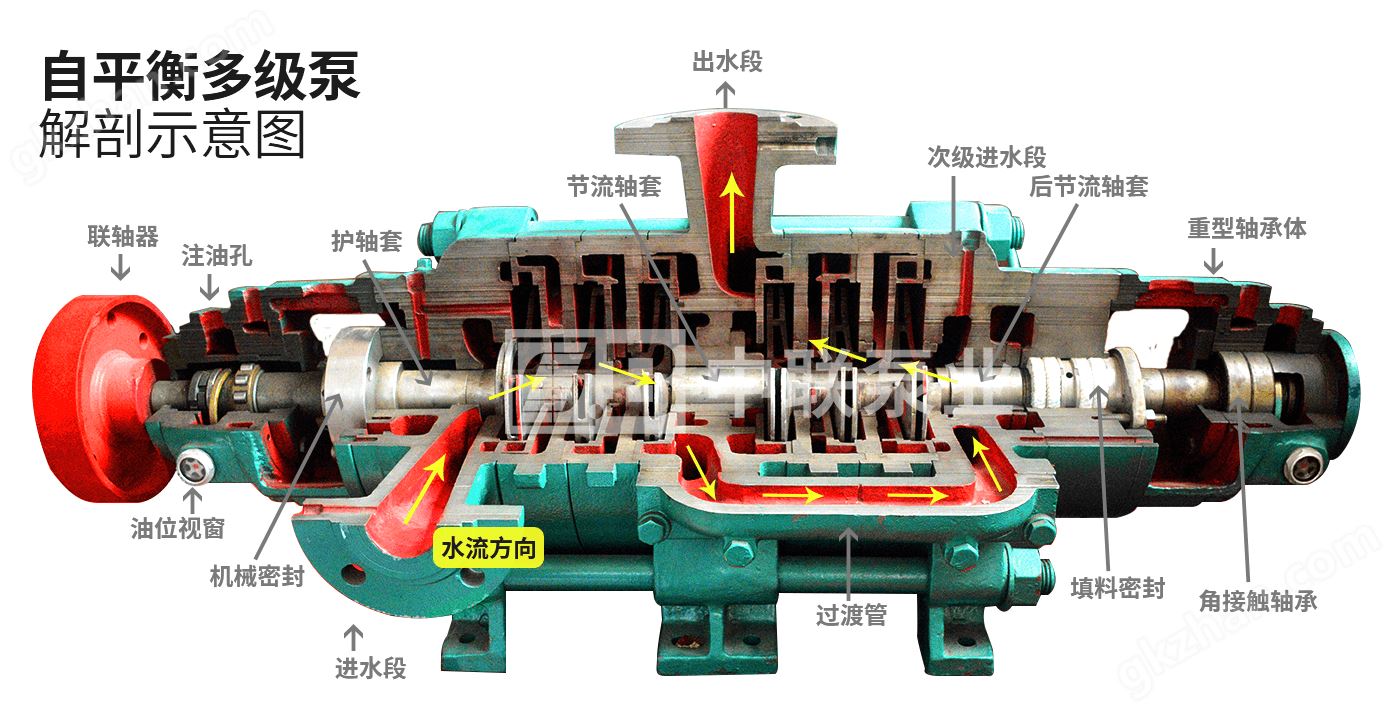 MDP耐磨自平衡多级泵结构解剖图