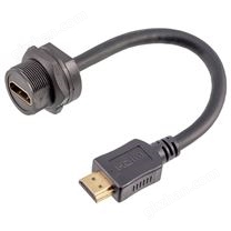 HDMI 母板后/公直式带线插座(螺纹式)