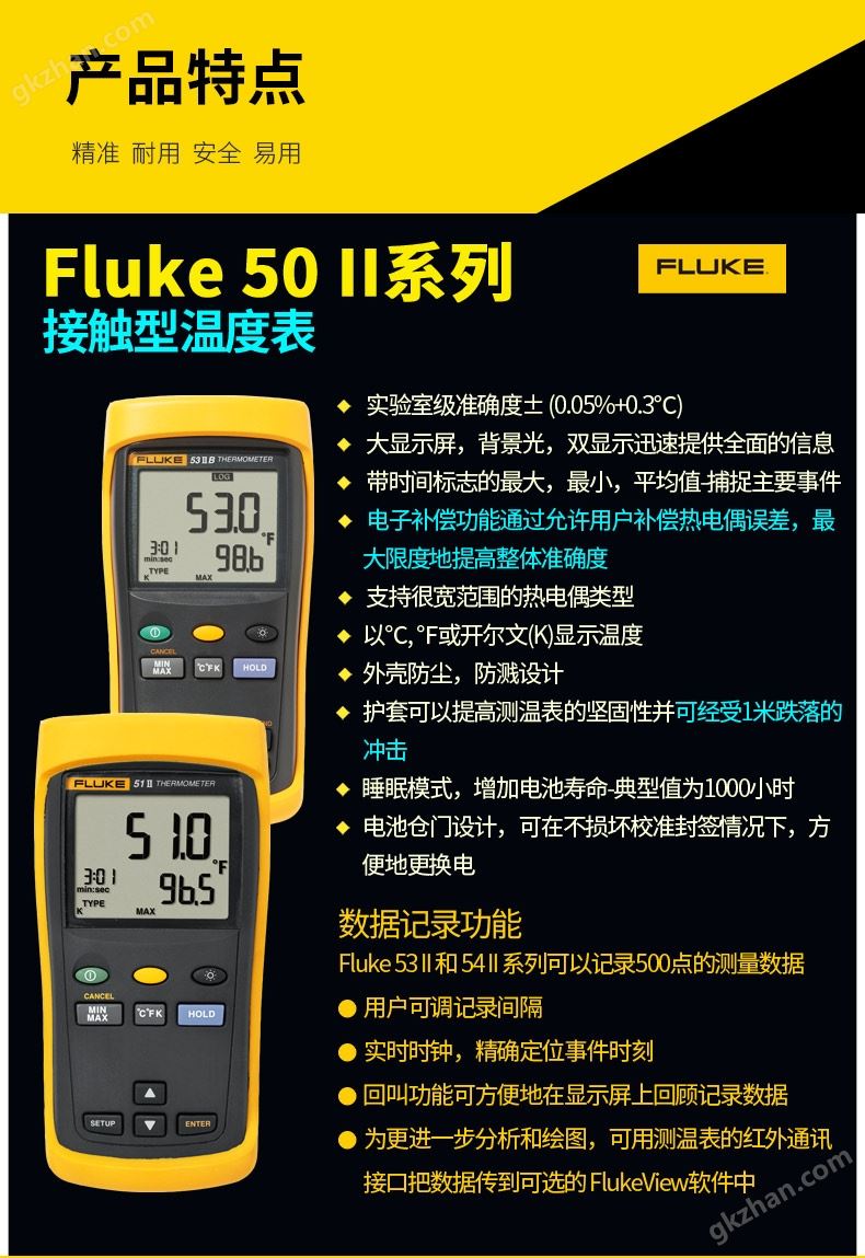 Fluke 54-IIB 双通道记录型接触式温度表