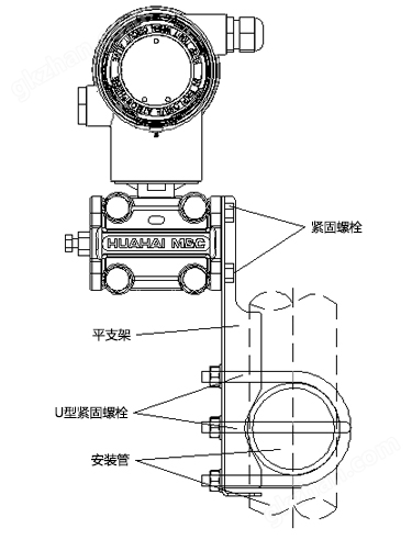 智能压力变送器管装平支架