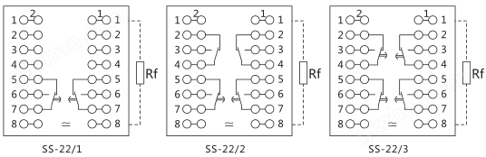 SS-22/3型时间继电器内部接线及外引接线图片