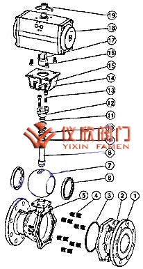 气动切断球阀分解图