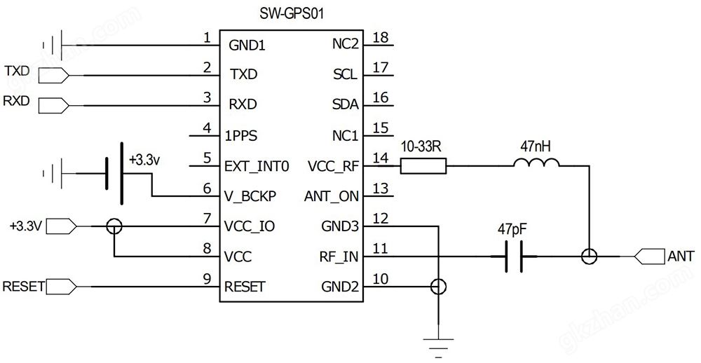 SW-GPS01 典型应用电路