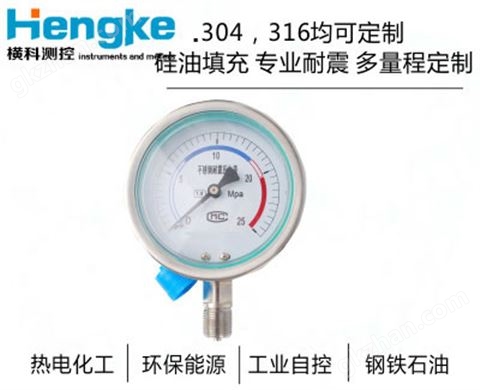 万喜堂app下载网页版 Y-60B/100B/150B全不锈钢耐震压力表