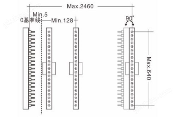 万喜堂彩票注册开户 DW-406L四排多轴木工钻床线框图