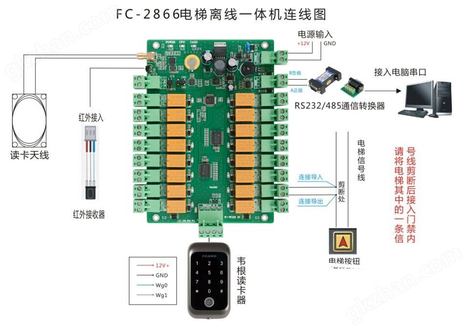 电梯门禁控制器连线图