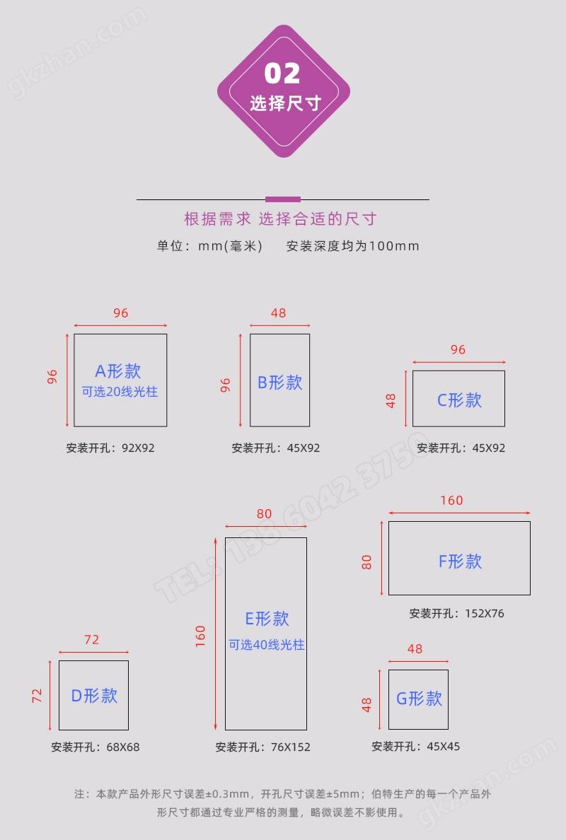 BT118系列-外形尺寸对照