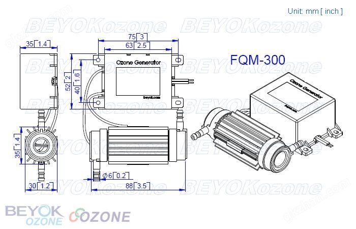 高效风冷臭氧发生器FQM-300H 图片