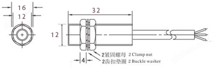 霍尔效应式转速传感器尺寸图