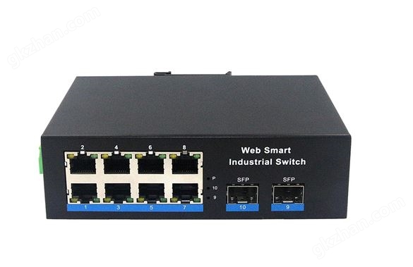 钢合金工业级WEB管理型千兆2光8电SFP