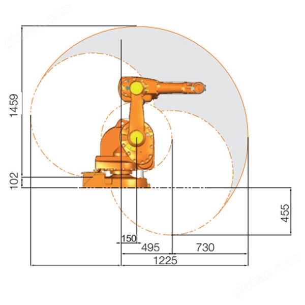 ABB IRB 52-1.2m/1.45m 喷涂机器人运行轨迹图