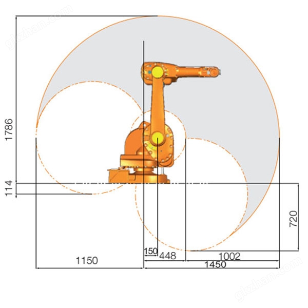 ABB IRB 52-1.2m/1.45m 喷涂机器人运行轨迹图