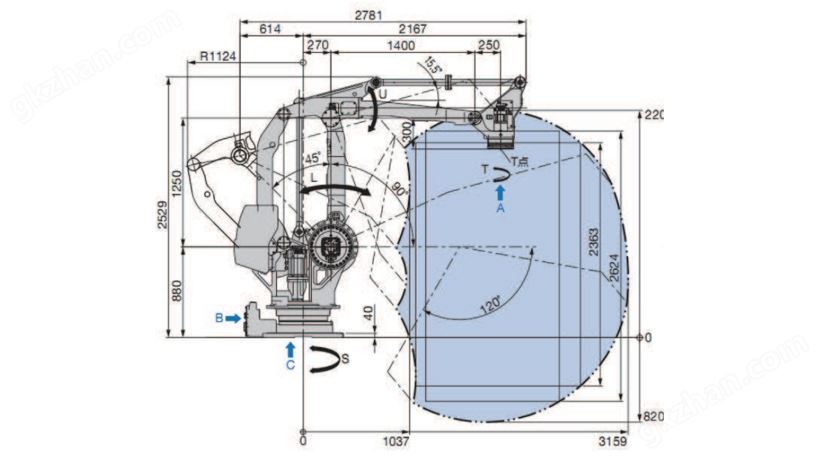 安川 MPL800 码垛机器人运行轨迹图