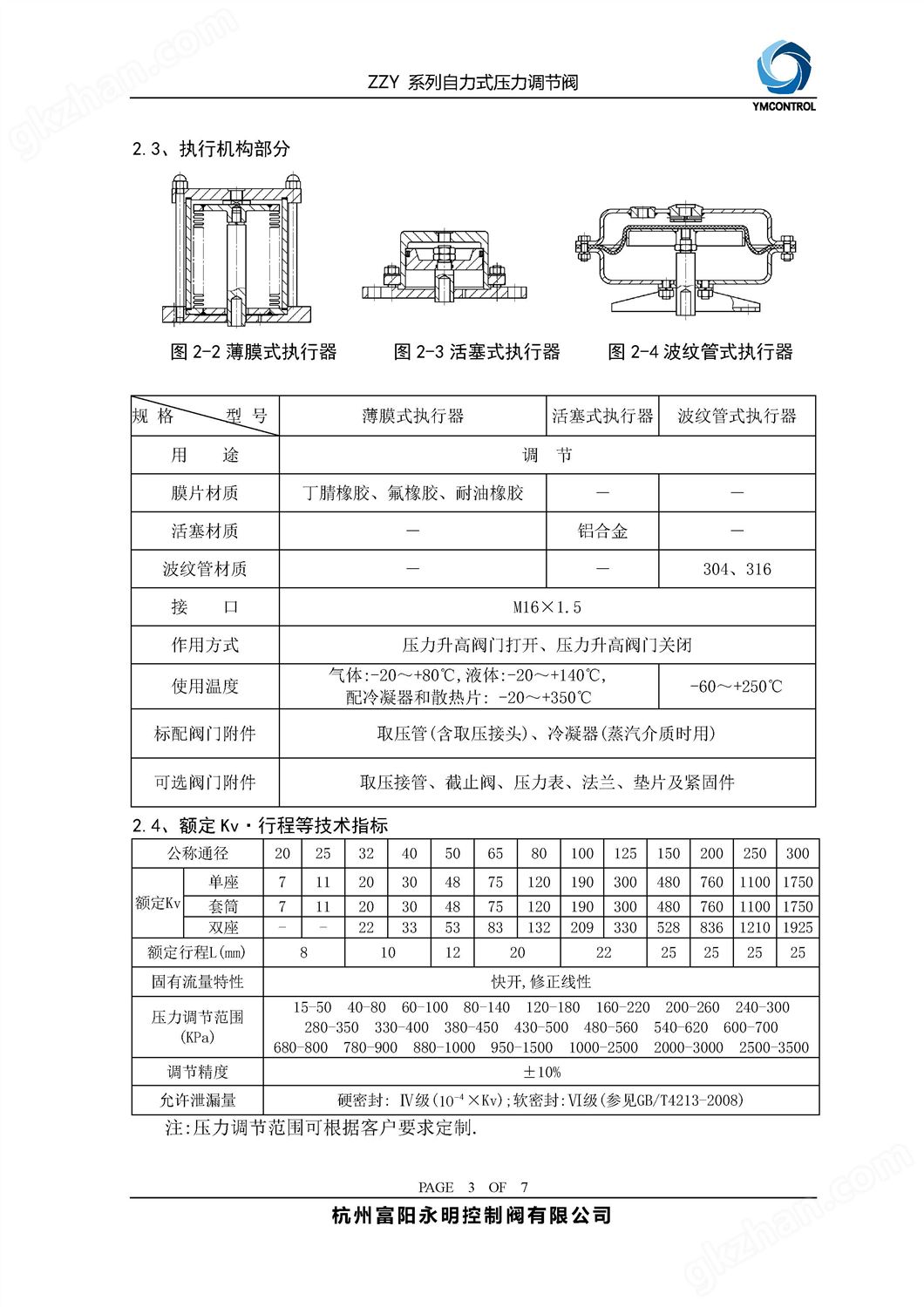 V230-ZZYP自力式压力调节阀产品样本说明书