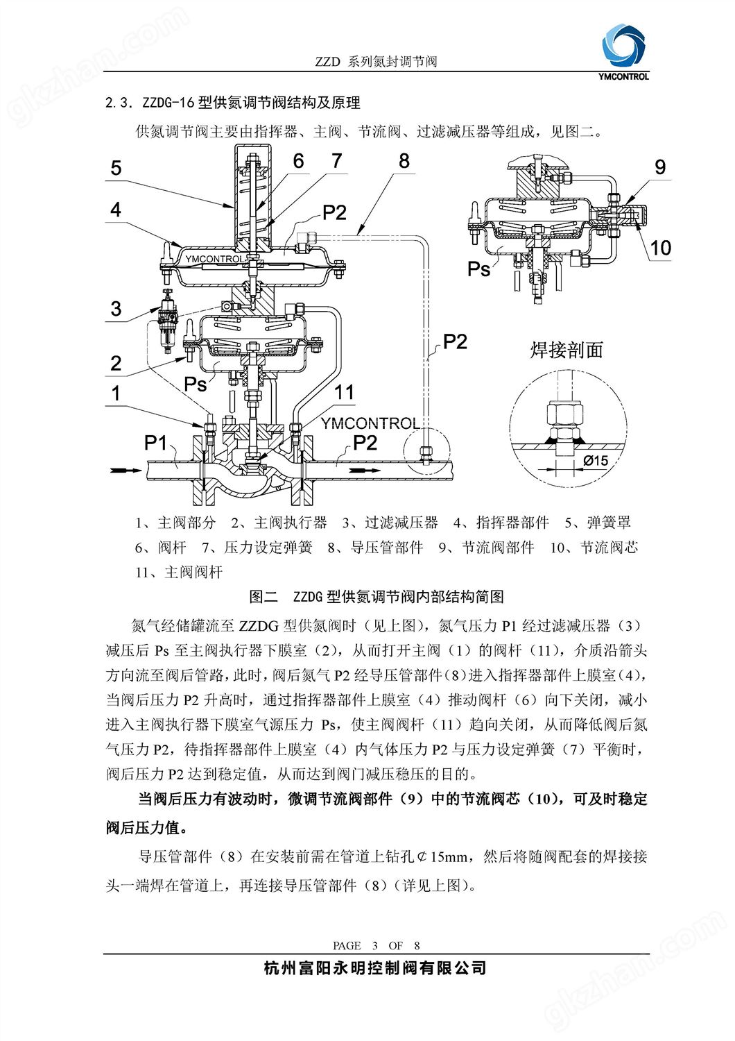 ZZD-ZZYVP带指挥器储罐供氮阀产品样本说明书