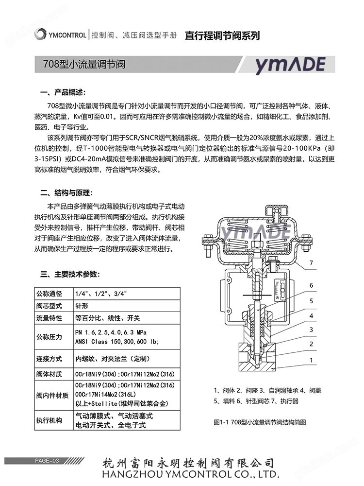 708-ZXPE高压气动薄膜小流量调节阀(永明智造ymADE)