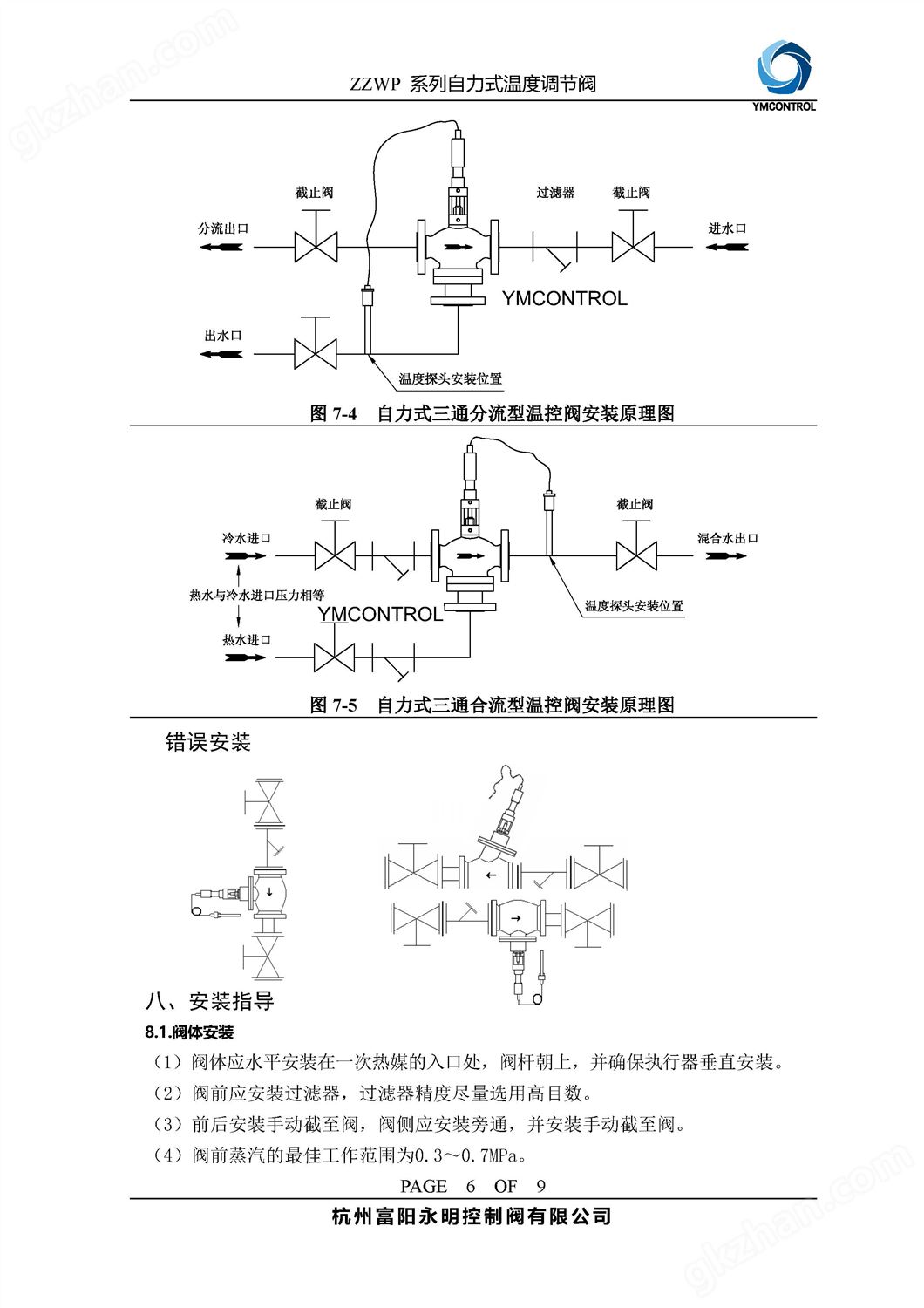 ZWT-ZZWP自力式恒温阀,温控阀样本说明书