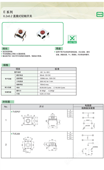 万喜堂彩票注册网站 TVEJ08 轻触开关6.2*6.2 轻触开关