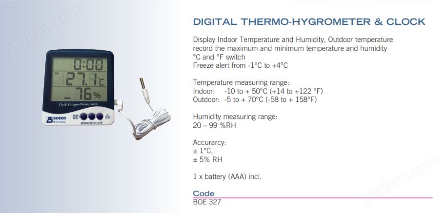 数字温湿度计和时钟327