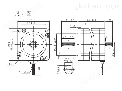 57mm双出轴步进电机图纸.png