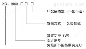 XQL9100LED三防荧光灯型号含义