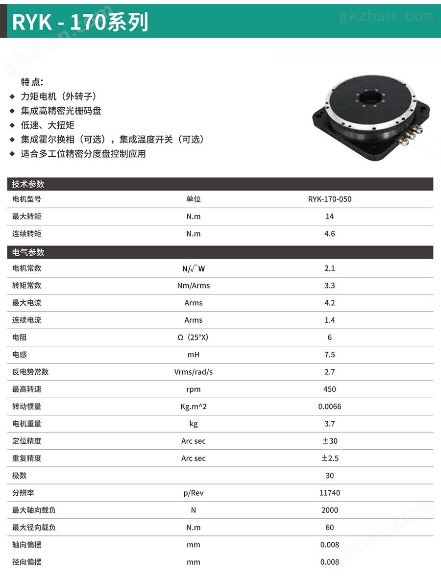 dd马达力矩电机170系列