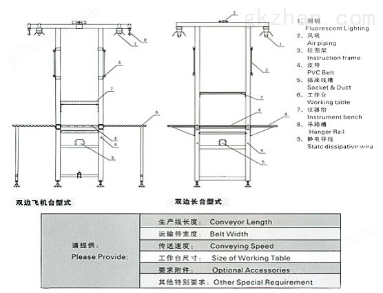 独立工作台装配线图纸