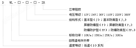 DWL低温系列自限温电伴热带型号