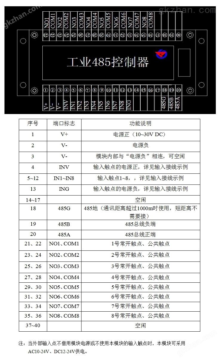 工业485控制器功能说明