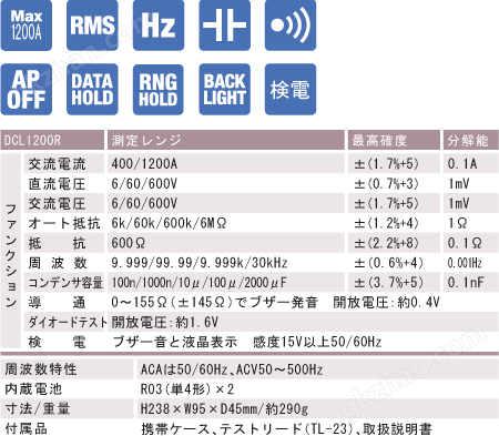 DCL1200R交流电流钳式电流表|日本三和SANWA交流电流勾表DCL-1200R