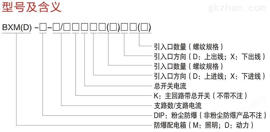 防爆配电箱技术参数