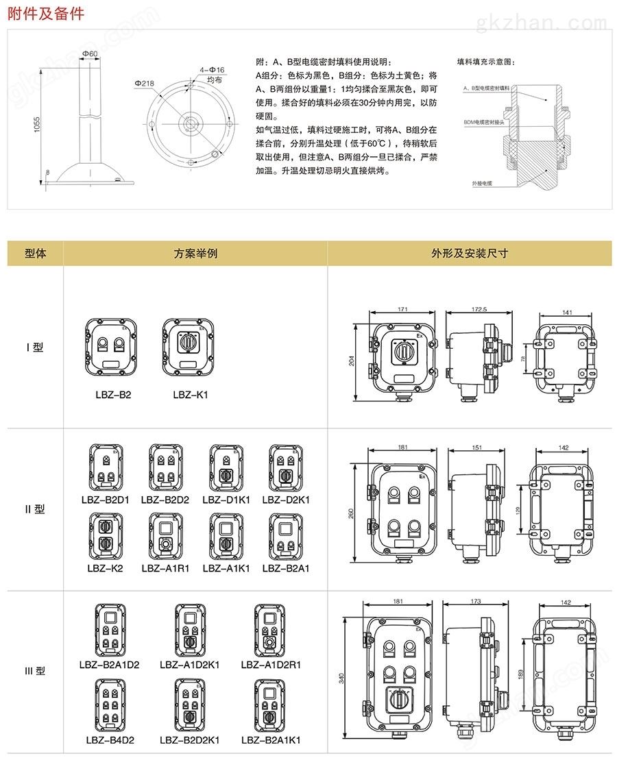 防爆操作柱附件及配件