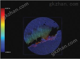 涡轮页面的裂纹点云色度图