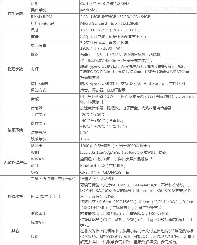 东集小码哥CRUISE1(P)规格参数