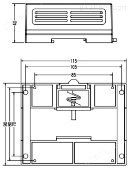 CAZT-R6六通道数字变送器外形尺寸图