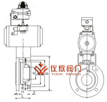 超短气动球阀结构尺寸图