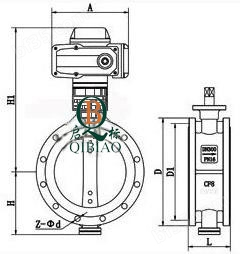 电动法兰软密封蝶阀结构图