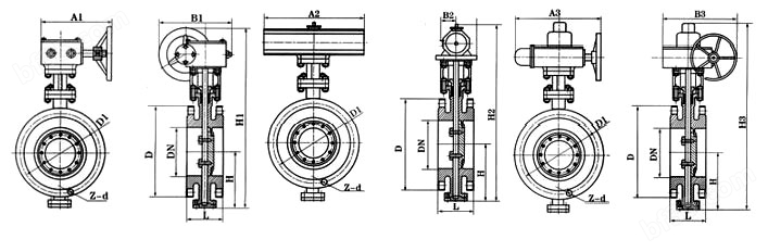 三偏心多层次金属硬密封蝶阀结构图
