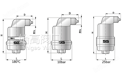 AB050不漏液自动排气阀尺寸图