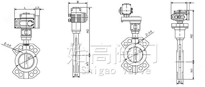 电动衬氟蝶阀尺寸图