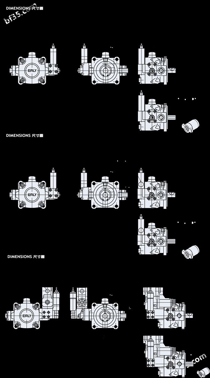 VDC压变量叶片泵系列安装尺寸图
