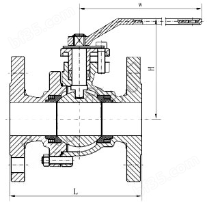 金属硬密封球阀结构图